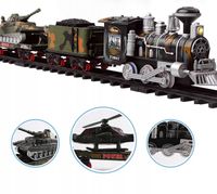 Kolejka elektryczna wagony tor wojsko pociąg czołg