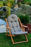 LEŻAK OGRODOWY DREWNIANY z grubą poduszką