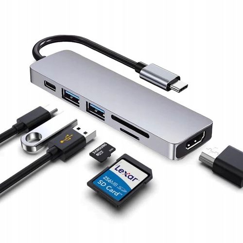Stacja dokująca USB-C 3.2 HUB 2x USB HDMI czytnik kart SD MINI MACOS WINDOW na Arena.pl