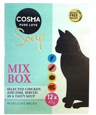 Cosma Soup 12 x 40g fileciki zupka Mix Box Kurczak ryby na Arena.pl
