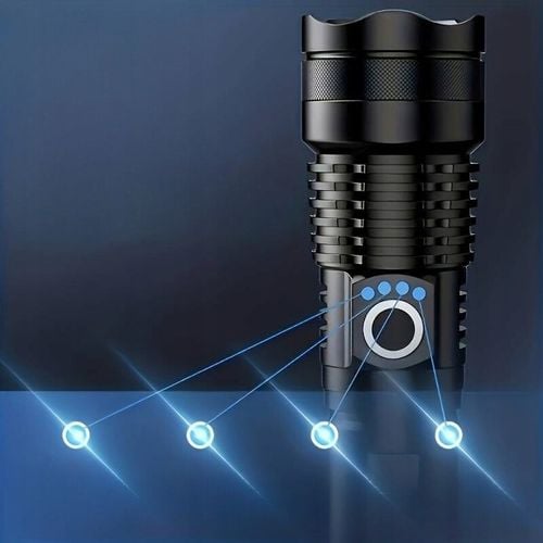 LATARKA LED MOCNA AKUMULATOROWA TAKTYCZNA ZOOM BIWAKOWA USB-C na Arena.pl