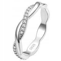 Srebrny PIERŚCIONEK przeplatany pr 925 roz. 12