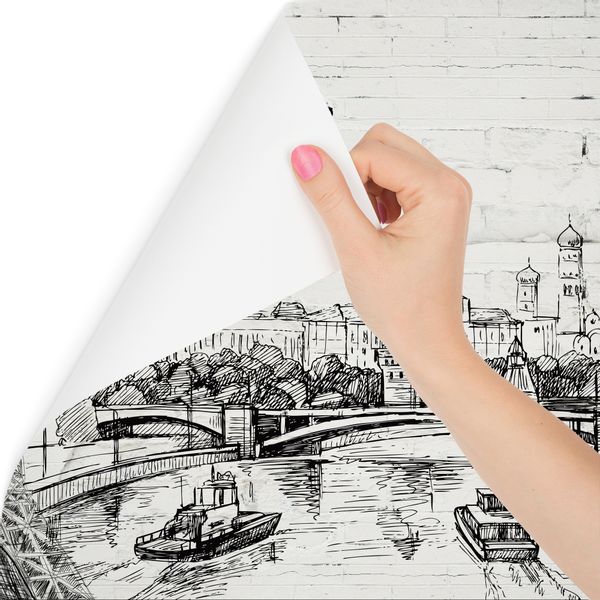 Fototapeta Światowe ZABYTKI Wieża Eiffla Ceglany Mur 90cm x 60cm zdjęcie 3