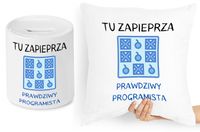 Dla Informatyka Zestaw Poduszka + Skarbonka Z Nadrukiem Ze Zdjęciem