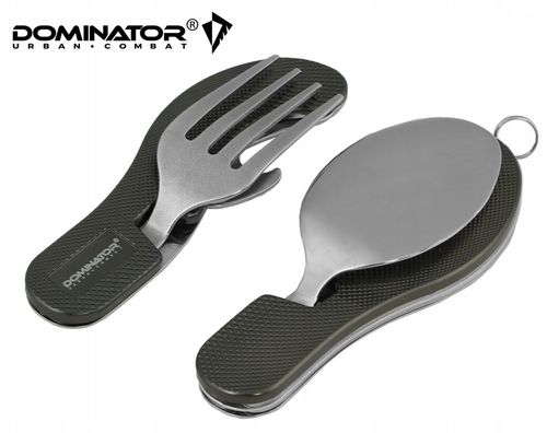 Niezbędnik Turystyczny DOMINATOR sztućce nóż składany łyżka widelec olive na Arena.pl