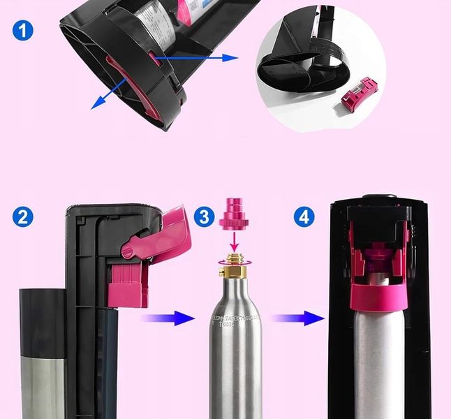 Adapter do Sodastream Quick Connect Terra TR21-4 różowy zdjęcie 4