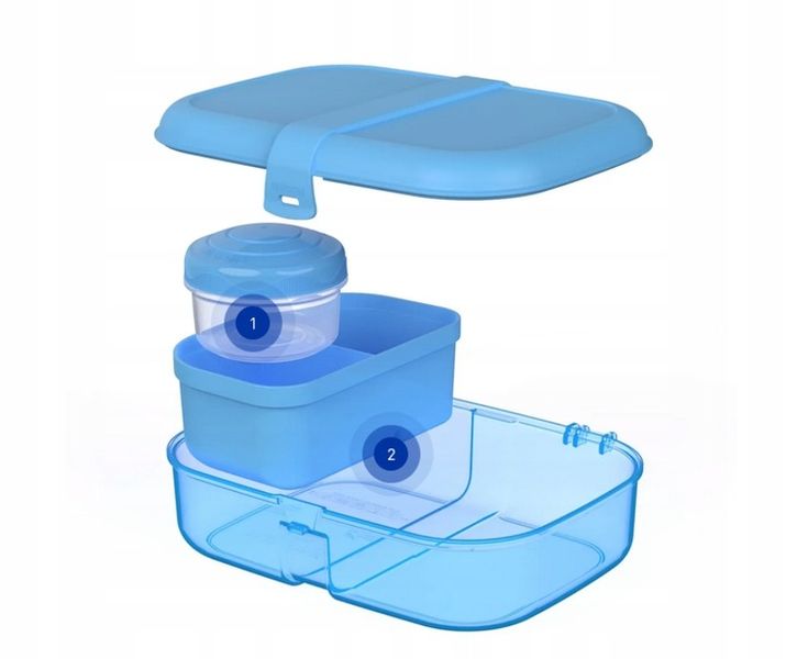 LUNCH BOX ŚNIADANIÓWKA Z PRZEGRÓDKAMI SISTEMA BOX POJEMNIK JEDZENIE 1100ml zdjęcie 5
