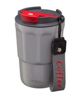 Kubek termiczny bidon COFFEE 350 ml stal nierdzewna 18/10 tworzywo szary