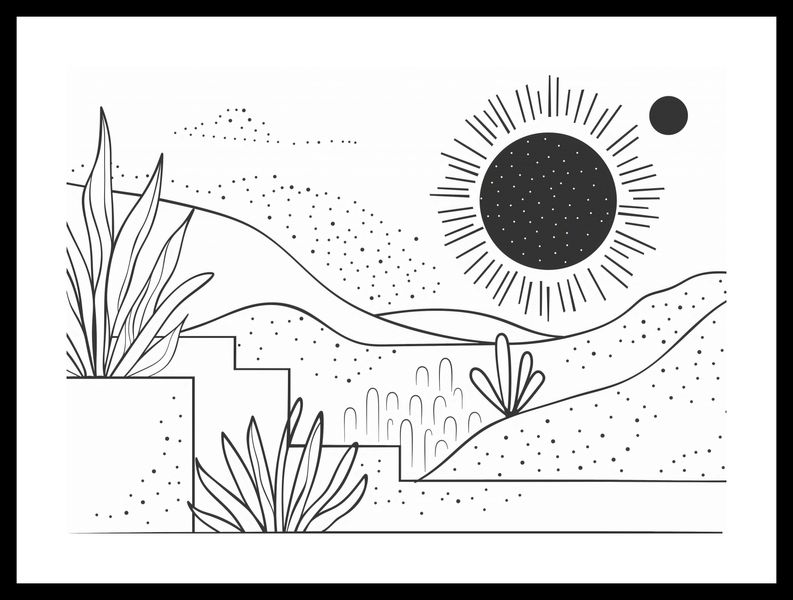 Plakat 42x29,7cm Linearny Pejzaż zdjęcie 3