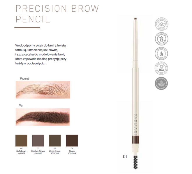 Farmasi Precision Kredka do brwi - 03 Deep Brown zdjęcie 2