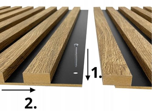 LAMELE ŚCIENNE DĄB WOTAN NA PŁYCIE 515x2750mm na Arena.pl