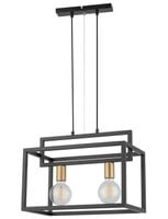 Prostokątny zwis czarny Vigo wisząca lampa klatka loftowa