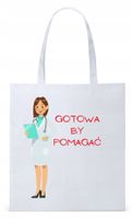 Dla Doktora Lekarza Torba Eco Biała Shopper Z Nadrukiem Ze Zdjęciem