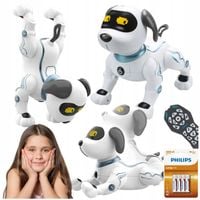 Interaktywna zabawka pies robot zdalnie sterowany baterie PHILIPS zestaw