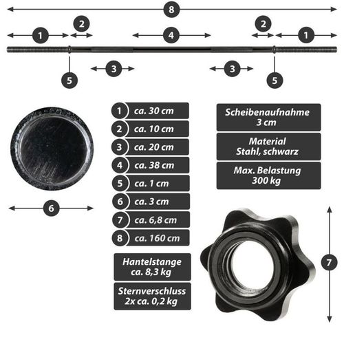 Maxxiva gryf, blokady gwiazdowe, czarna, 160 cm na Arena.pl