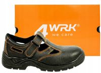 SANDAŁY ROBOCZE PRZEWIEWNE BUTY OCHRONNE LETNIE SKÓRZANE Z PODNOSKIEM R.43