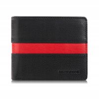 portfel męski skórzany elegancki mały klasyczny czarny brodrene g-95mn/bl