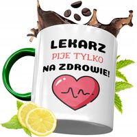 Kubek Zielony Dla Doktora Doktorki Na Prezent Z Nadrukiem Ze Zdjęciem