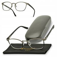Okulary PLUSY do CZYTANIA Korekcyjne teleskop FLEX Męskie Damskie Grafitowe