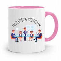 Kubek Różowy Prezent Dla Szefa Najlepszy Szefowa Z Nadrukiem Ze Zdjęciem