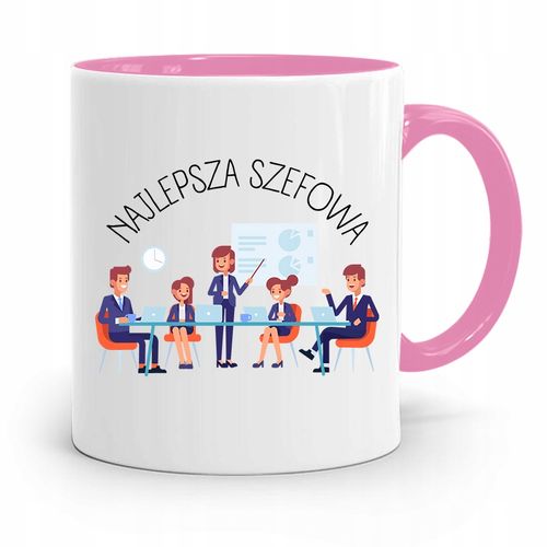 Kubek Różowy Prezent Dla Szefa Najlepszy Szefowa Z Nadrukiem Ze Zdjęciem na Arena.pl