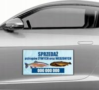 MAGNES na samochód reklamowy MATA MAGNETYCZNA 30x60 SPRZEDAŻ RYB