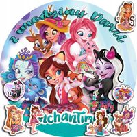 OPŁATEK NA TORT 30CM - ENCHANTIMALS BAJKA + IMIĘ + GRATIS! 24CM 26CM