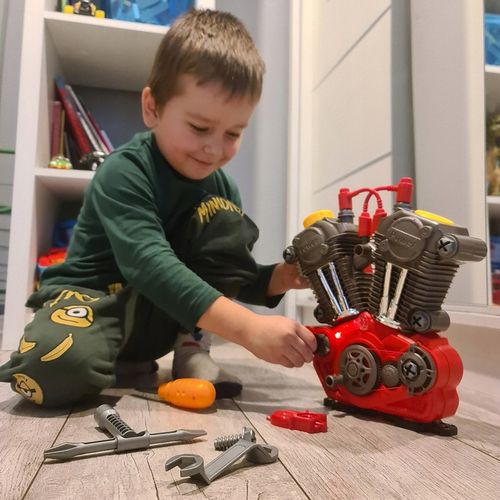 Mały Mechanik Silnik do Rozkręcania i Skręcania światło LED Dźwięk Silnika na Arena.pl