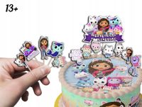 TOPPERY NA TORT (10szt) + duży TOPPER Najlepszego - KOCI DOMEK GABI BAJKI