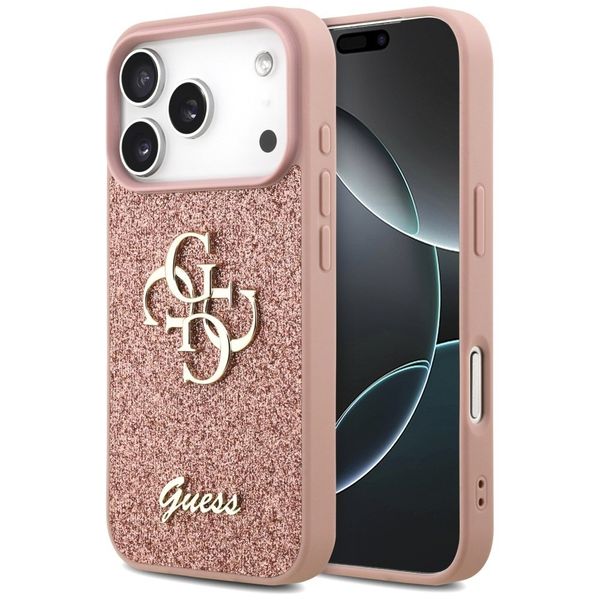 Etui Guess Fixed Glitter Big 4G do iPhone 17 Pro różowy zdjęcie 1