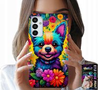 ETUI DO SAMSUNG GALAXY M13 4G - KWIACISTE WZORY PIESEK PIES JORK PLECKI