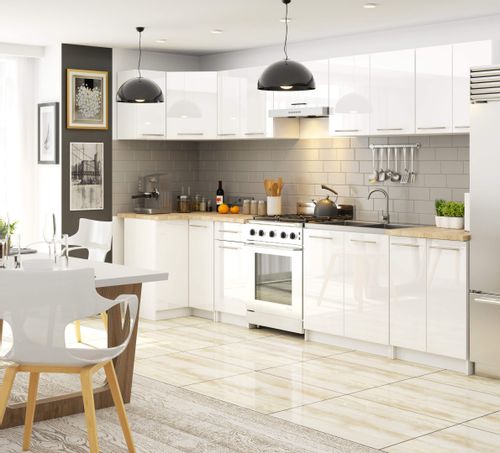 SZAFKA KUCHENNA OLIWIA 80 cm 3SZ + BLAT BIAŁA / BIAŁY POŁYSK na Arena.pl