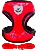 Szelki i smycz rozm. M czerwony