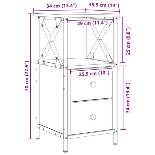 Szafka nocna, dąb artisan, 34x35,5x70 cm na Arena.pl