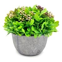 SZTUCZNA ROŚLINA W DONICZCE ROŚLINA DEKORACYJNA BUKSZPAN KULA KWIATY