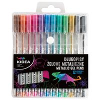 długopisy żelowe metaliczne 12 kolorów kidea