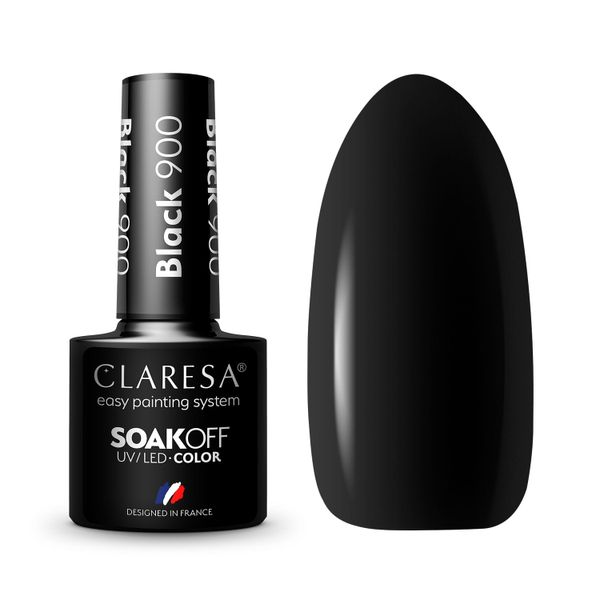 CLARESA Lakier Hybrydowy BLACK 900 - 5ml zdjęcie 1