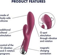 wibrator króliczek z rotacją satisfyer spinning rabbit 1 czerwony usb