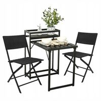 MEBLE NA BALKON OGRÓD TARAS składane komplet ZESTAW Stół 2 krzesła