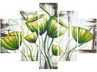 105CM 150CM ZEGAR 5 ELEM ZIELONE MAKI DRUK OBRAZ