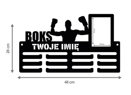 Wieszak na medale z ramką na zdjęcie BOKS twoje imię dowolny tekst 106.3 na Arena.pl