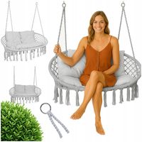 300kg 2 poduszki Fotel Wiszący PODWÓJNY Ogrodowy Balkon Huśtawka