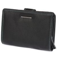 portfel damski kolorowy poręczny skórzany bellugio - czarny