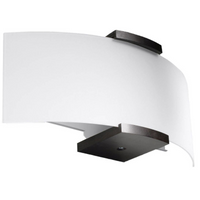 Kinkiet LAMPA ścienna SL.0185 szklana OPRAWA półokrągła biała wenge