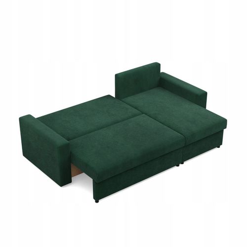 KANAPA NAROŻNIK NEO CIEMNY ZIELONY Nowoczesny Rozkładana POSO SZTRUKS na Arena.pl