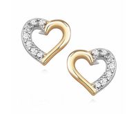 Delikatne pozłacane srebrne kolczyki serca serduszka z cyrkoniami srebro 925 Z1091E_G