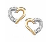 Delikatne pozłacane srebrne kolczyki serca serduszka z cyrkoniami srebro 925 Z1091E_G