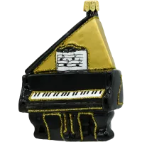 Bombka choinkowa szklana: Elegancki fortepian z nutami