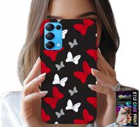 ETUI DO OPPO FIND X3 LITE - KOKARDKI CZERWONO BIAŁE MYSZKA, WZORY