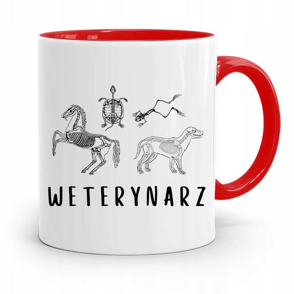 Kubek Czerwony Weterynarza Weterynarz Prezent Z Nadrukiem Ze Zdjęciem zdjęcie 1